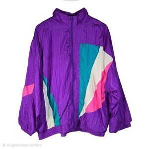 Vintage Metro Wear Colorblock  Windbreaker Jacket